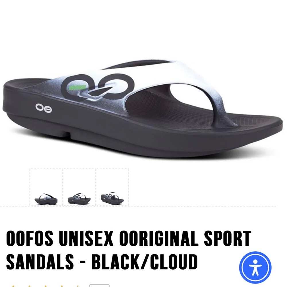 Oofo OOriginal sport sandal in black/cloud. Only worn twice! Like new!!